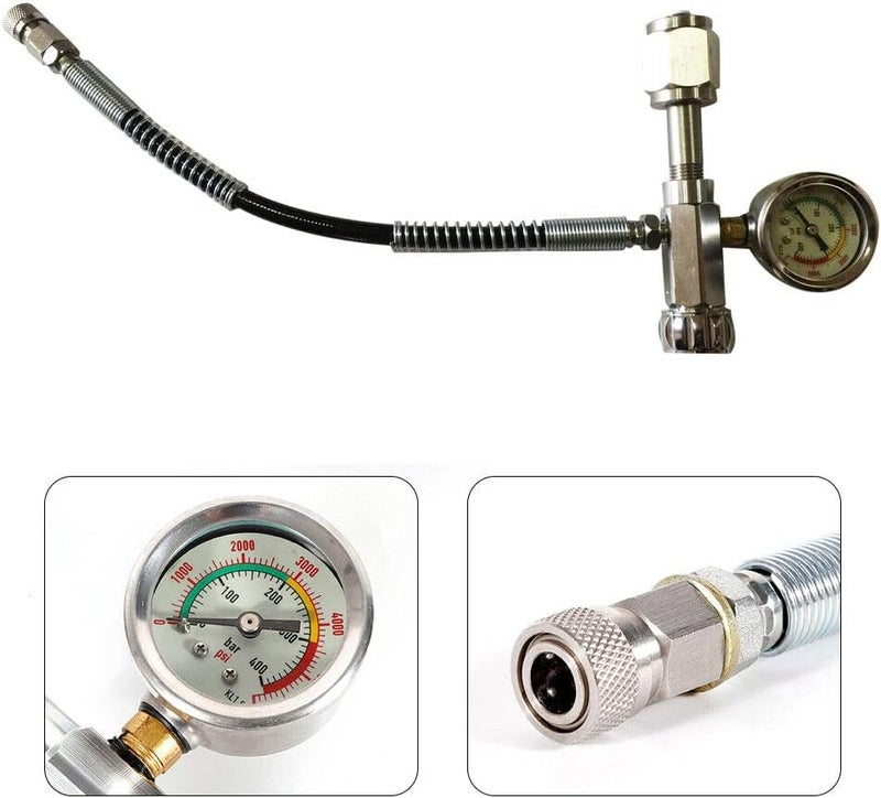 Kathring Paintball Fill Station Kit, PCP SCBA Fill Station Refill with 60cm Microbore Hose 0-4500PSI Charging Connector Adapter Air Rifle Paintball - Image 1